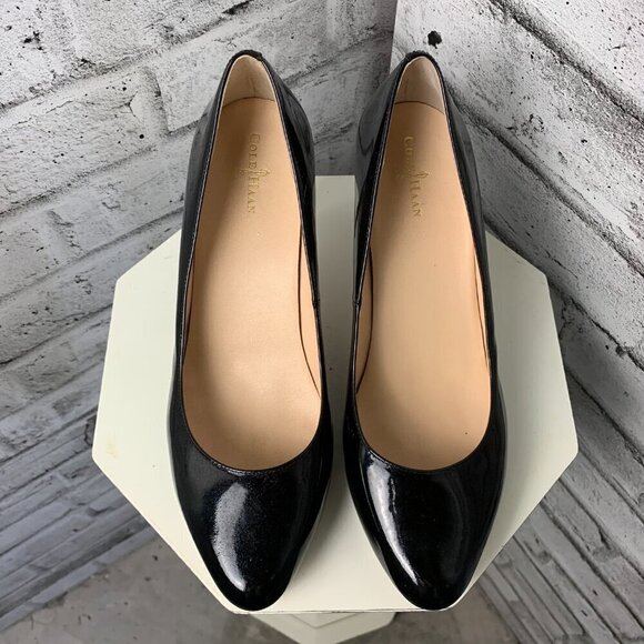 Cole Haan Black Patent Leather Platform High Heel Pumps - Picture 2 of 9